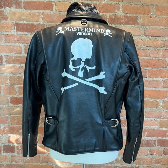 Mastermind Japan × Vanson Leather Lambskin Bomber Jacket - Picture 2 of 9